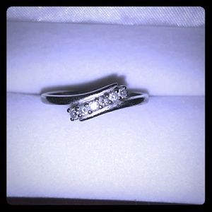 White gold and diamond ring
